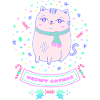Meowy Catmas Pink Kawaii Christmas Cat