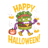 Joyeux Halloween Monster Burger Fantômes Citrouille