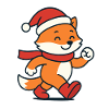 Cute winter fox with hat & scarf