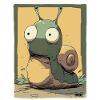 Big Eyes Cartoon Snail