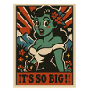 Affiche rétro verte pin-up zombie