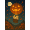 Pumpkin Ghosts in the Moonlight Halloween