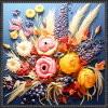 Autumnal Floral Bouquet Embroidery Tapestry