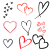 Heart Sketches Artistic Love Motif