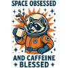 Space Obsessed And Caffeine Funny