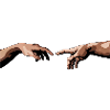 Intertwined hands with artistic style