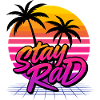 Retro sunset with palm tree motif