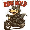 Adventure Wolf on Motorcycle