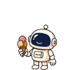 Weltraumroboter mit Eiscreme