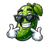 Cool Cucumber Cartoon Sunglasses Summer Fun