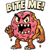 Bissiger Donut Monster Illustration