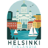 Helsinki Cathedral Finland Skyline Illustration