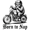Sloth Biker on Motorbike