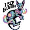 Cosmic Nebula Cat Artwork
