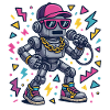 Roboter mit Hip-Hop Style und Farbdesign