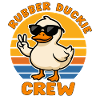 Ente im Cool-Modus mit Farbstreifen