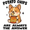 Cute Puppy Eating Chips