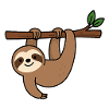 Cute sloth on branch