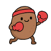 Fighting potato with boxing gloves