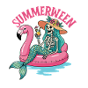 Summerween Mermaid Skeleton Spooky Costume