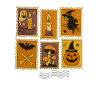 Halloween Witch and Pumpkin Sticker Set