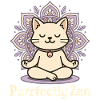 Purrfectly Zen Meditating Cat Mandala