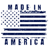 American flag with stylized text