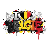 Belgium flag Love Graffiti Design