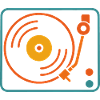 Tourne-disque vinyle de musique analogique rétro