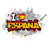 Vibrant Graffiti Espagne drapeau Love Design