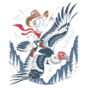Skeleton rides vulture