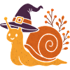 Cute Snail with Witch Hat