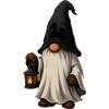 Fairytale wizard with lantern