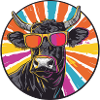 Bulls with sunglasses