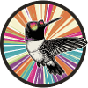 Vibranter Kolibri mit Farbexplosion