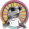 Lizard in Retro Sunglasses Iguana
