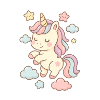 Schöne Einhorn-Illustration mit Pastellmuster