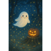 Cute Halloween Ghost with Jack-o'-lantern