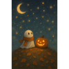 Halloween Ghost with Pumpkin