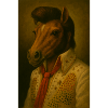 Horse head in glitter suit