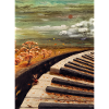 Paisaje de piano de oso de jengibre de otoño