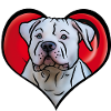 Bulldog im Herz in Comicstyle