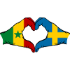 Senegal Sweden Flag Hands Heart Shape