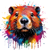 Bunter Biber Wasserfarbendesign