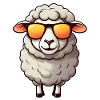 Casual sheep with sunglasses