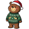 Niedlicher Bär mit Weihnachtspullover