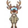 Amish reindeer with ski goggles