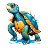 Farbige Schildkröte Illustration mit Spritzern