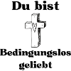 Religiöse Kreuzzeichnung mit Herz