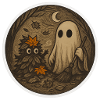 Ghostly Forest Night Illustration